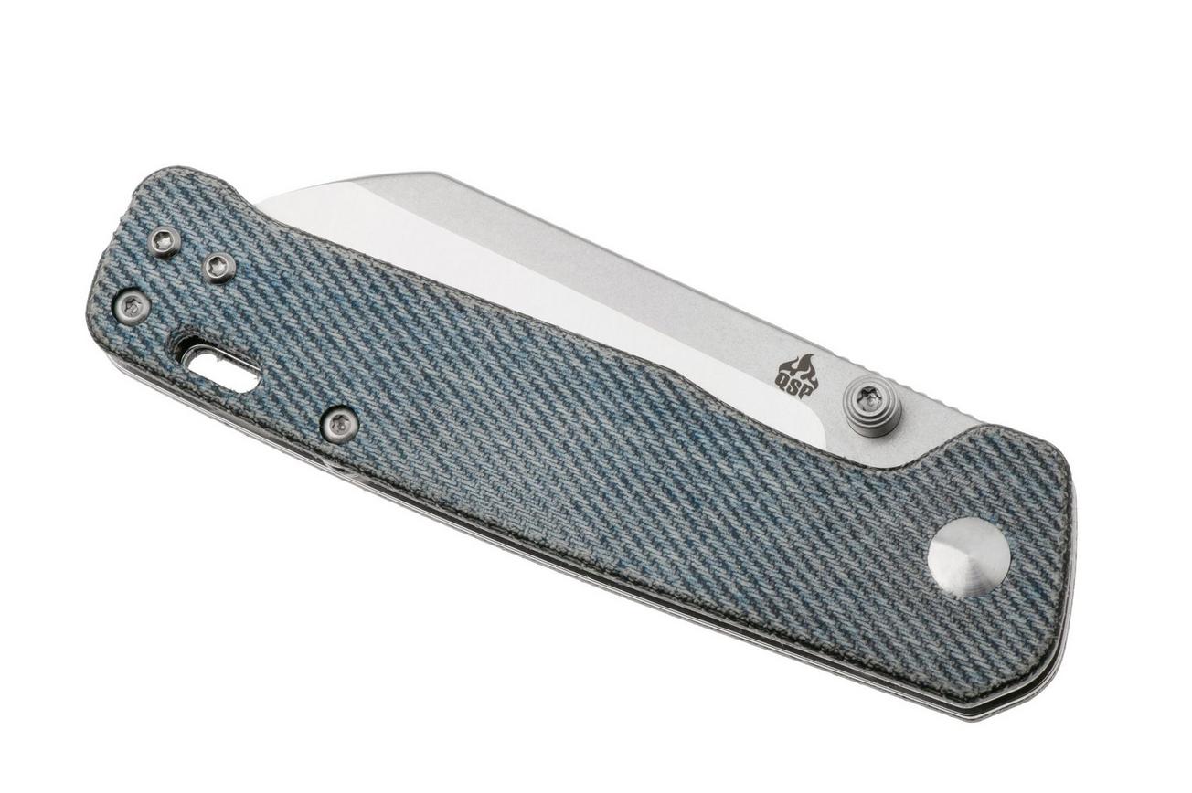 QSP Knife Penguin V2 QS130V2-B1 Two-Tone D2, Denim Micarta, zakmes