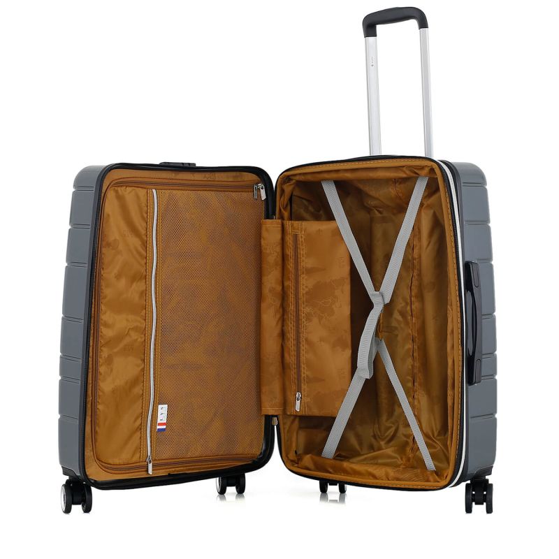 Lot de 3 valises rigides 395 Extensibles 55, 66 et 76 cm Gris foncé