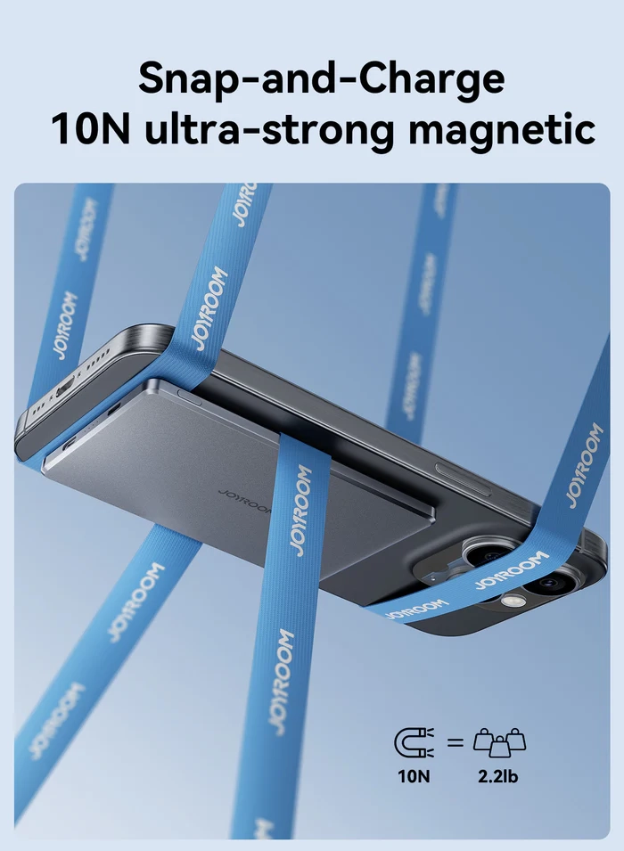 (20W) 5000mAh Magnetische MagSafe Powerbank USB C Power Delivery Ladegerät (JR-PBM08) - Grau