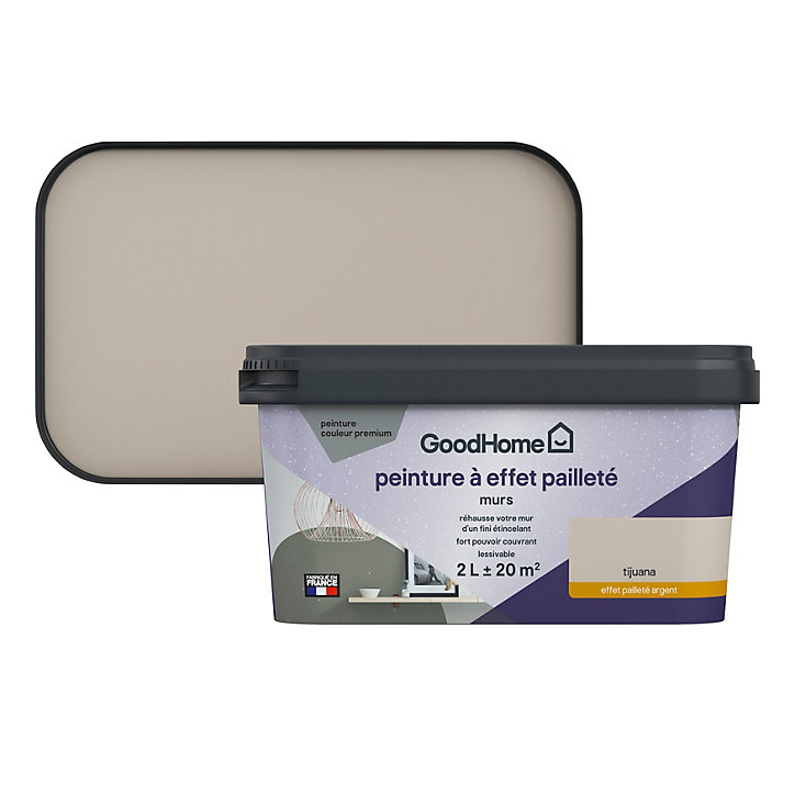 Peinture à effet pailleté GoodHome beige Tijuana 2L