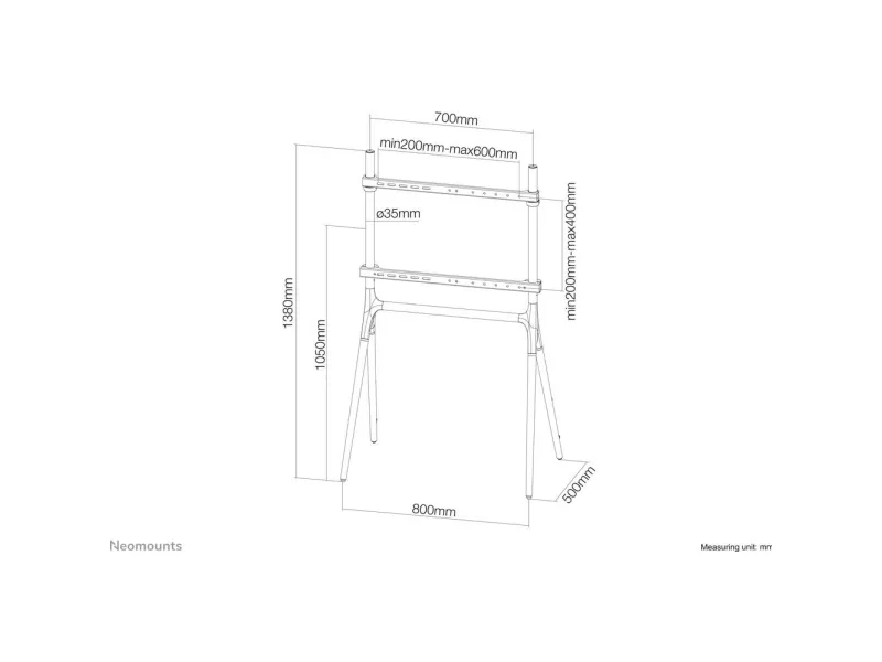 Neomounts NM-M1000 - Stativ - for LCD display - hvid - skærmstørrelse: 37