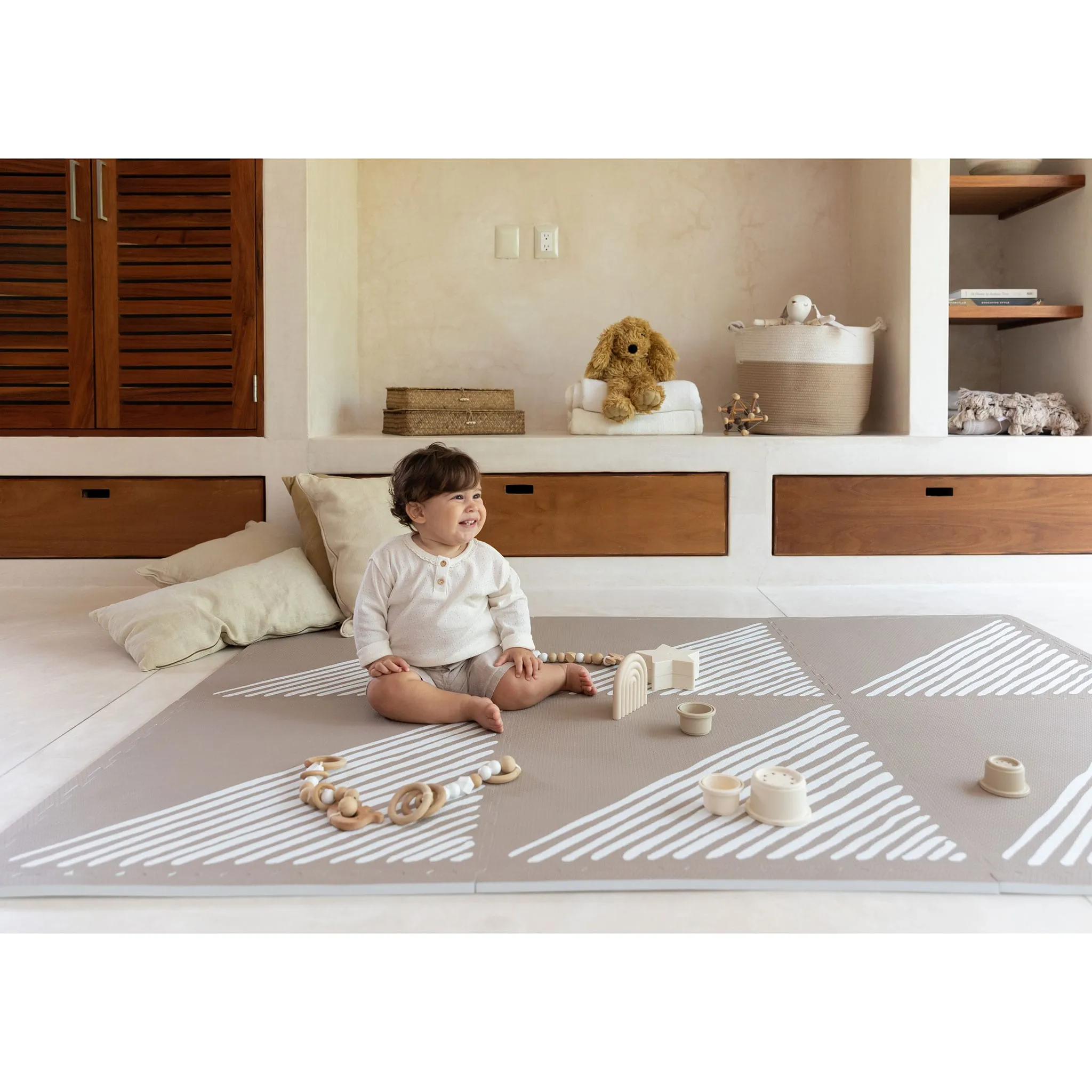 Toddlekind Tapis d'Activité - Collection Sandy Lines Tan