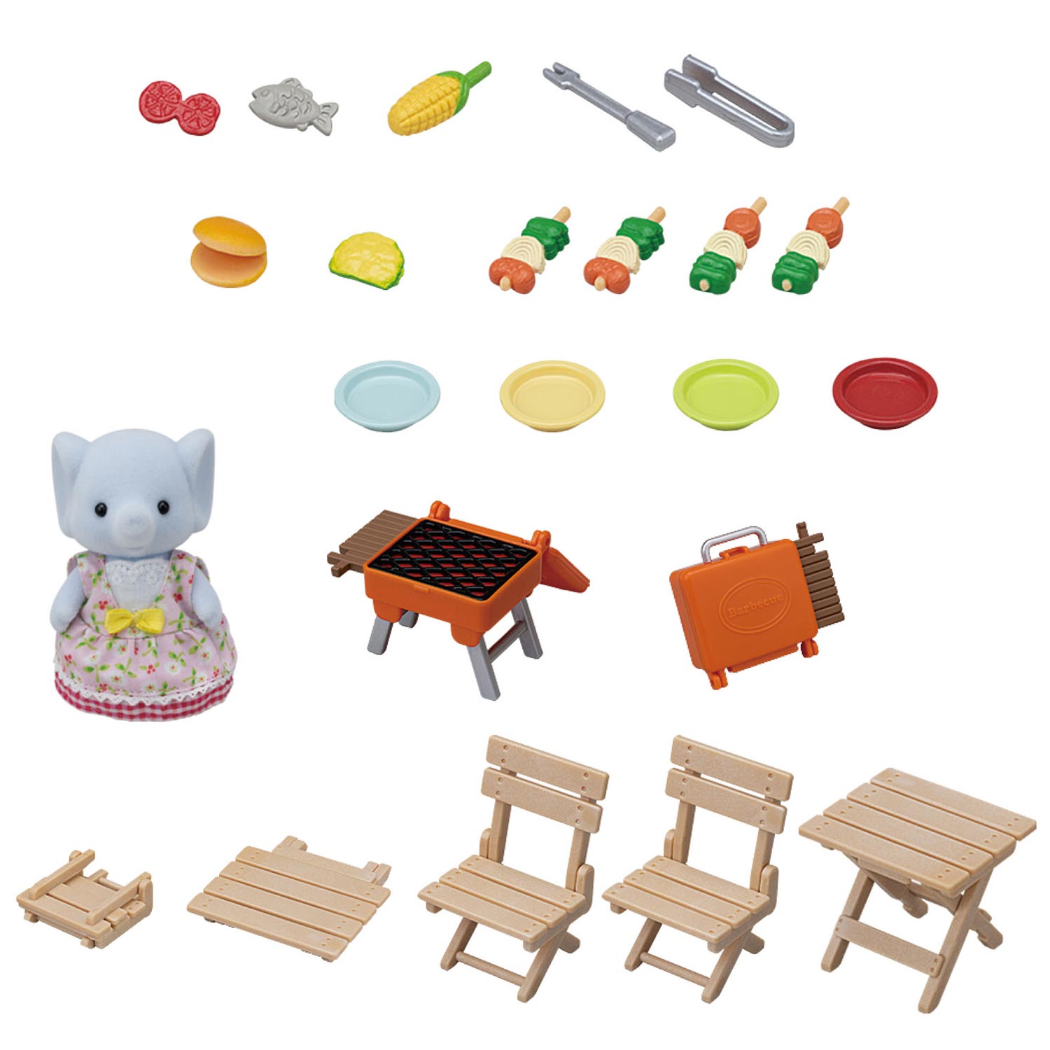 Sylvanian Families 5640 BBQ Picknick Set - Olifant Meisje
