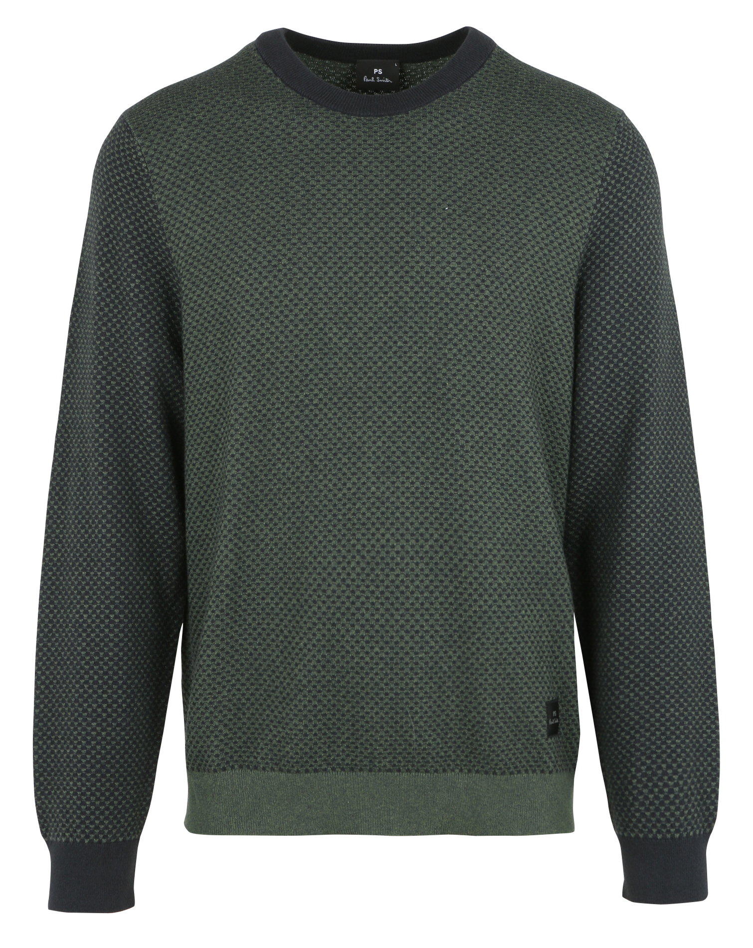 Pull col rond en coton mélangé | Vert