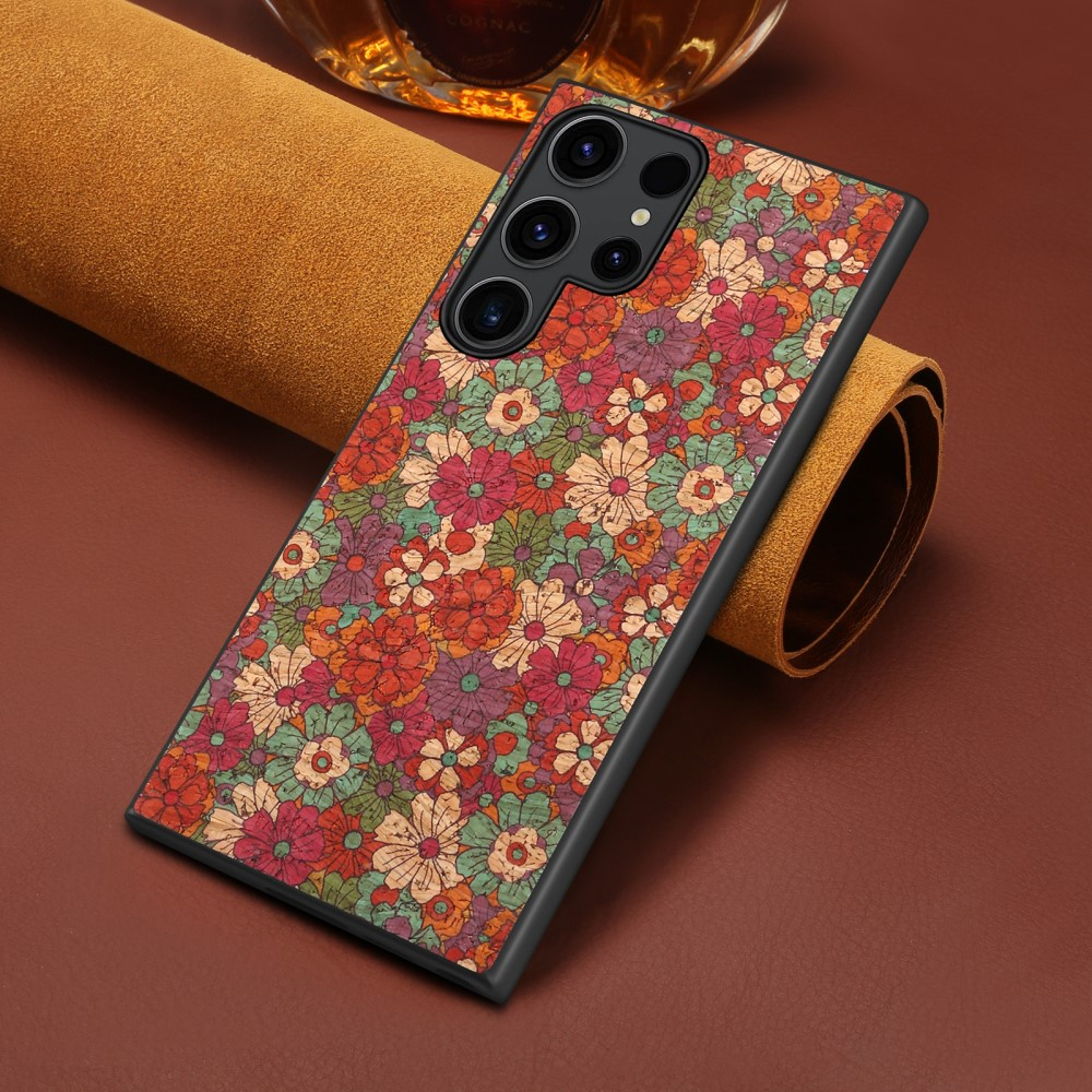 Samsung Galaxy S24 Ultra Hybrid Leder Hardcase Hülle im Vintage Mandala Look - Style 1