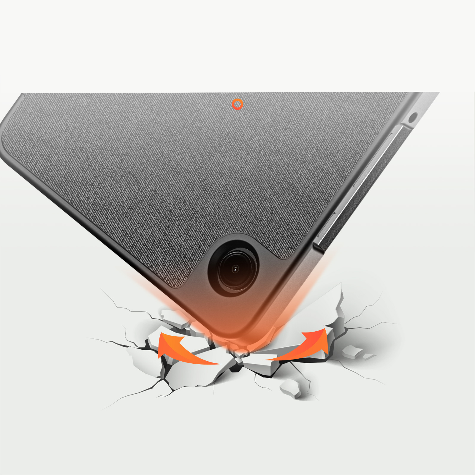 Samsung Galaxy Tab A11 / A9 Tasche Smart Cover Hülle Stoff Design - Schwarz