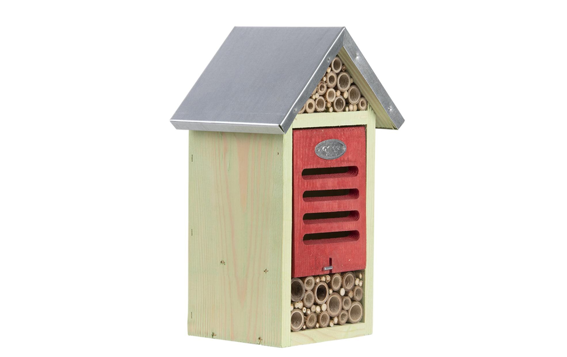 Insektenhotel MInsektenhaus auf Kiefernholz