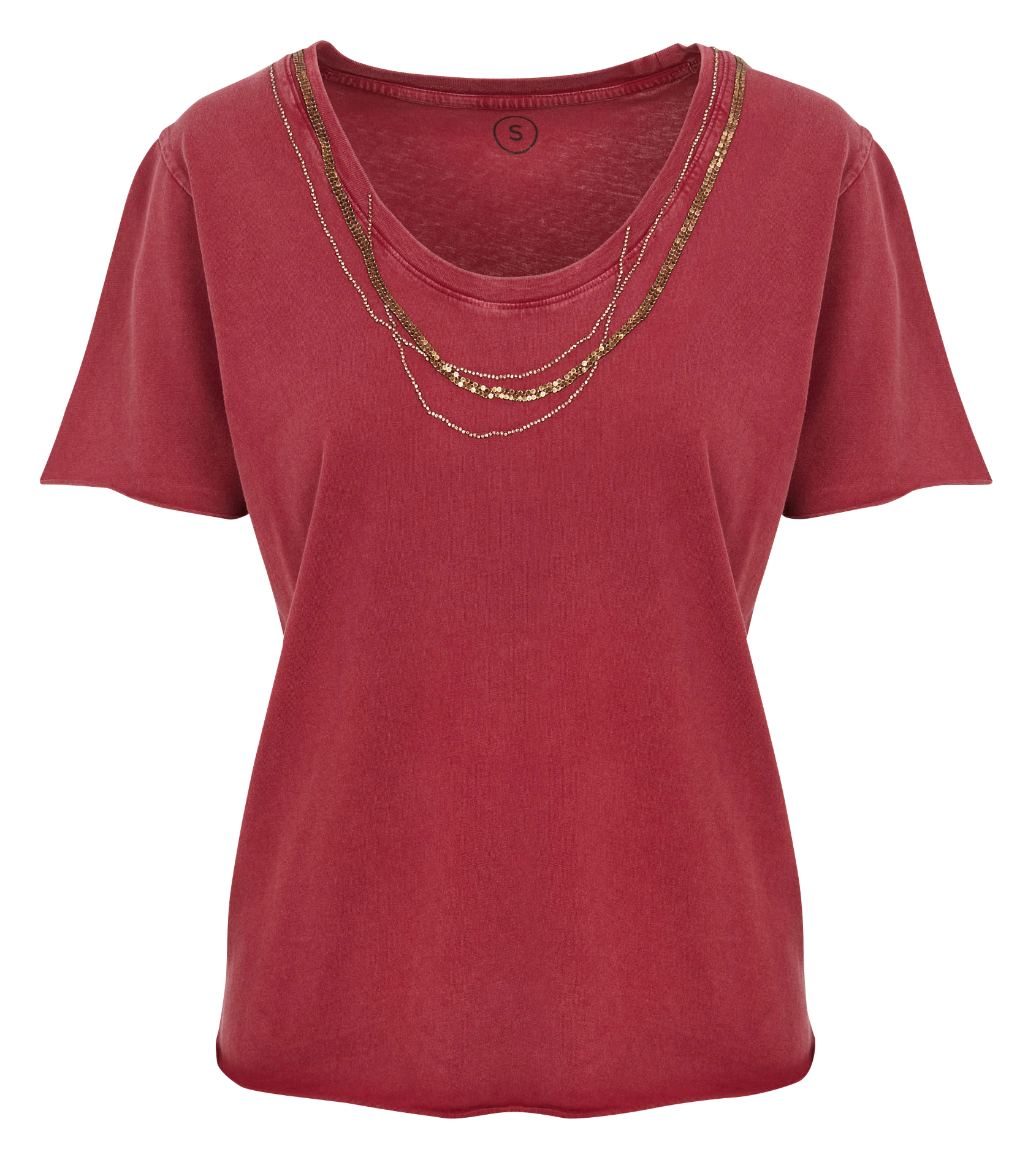 TIZIA - Tee-shirt col rond en coton bio | Rouge