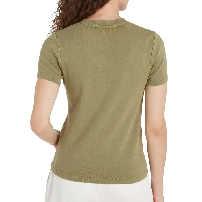 Calvin Klein Label Washed Rib Slim Shirt Dames