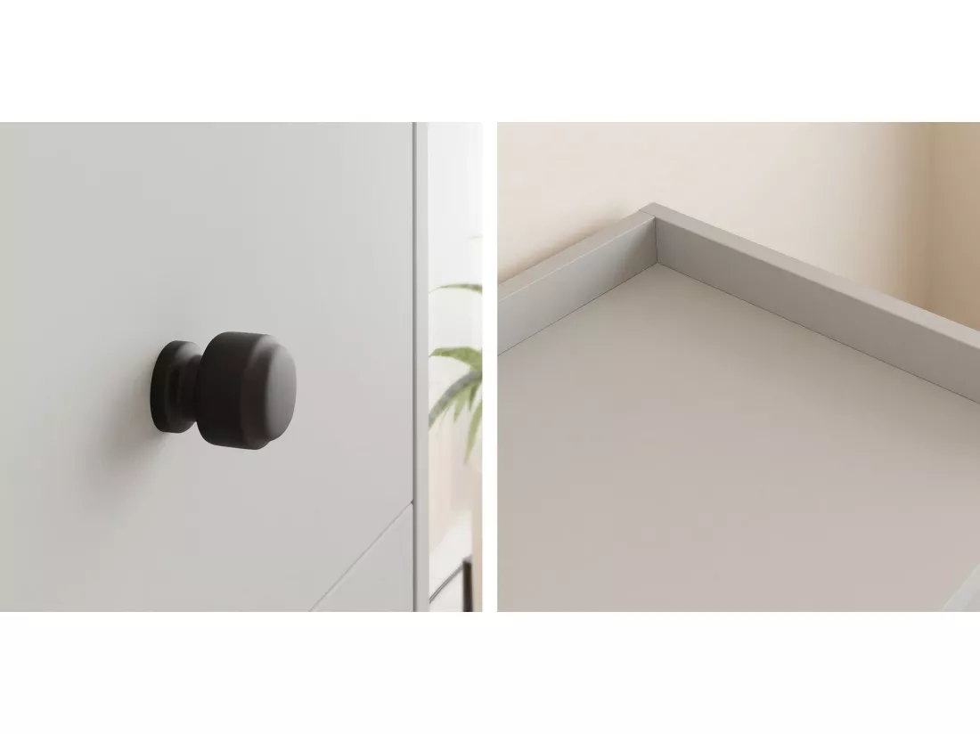 Console Comfivo Etmore 106, Blanc, 86x100x40cm, Avec tiroirs