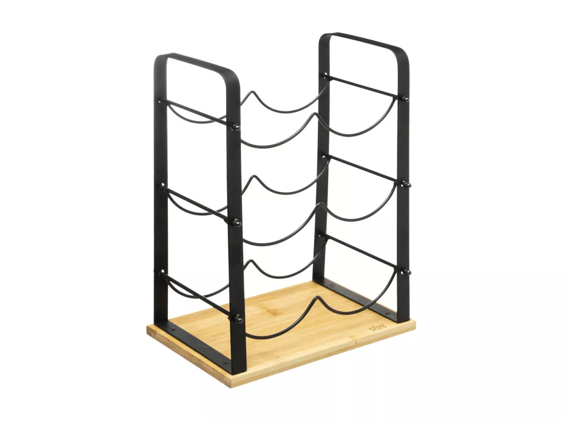 Range Bouteilles en Bambou et Métal H 38 cm
