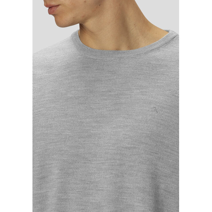 Clean Cut Copenhagen Merino Wool Crew Light grey mel