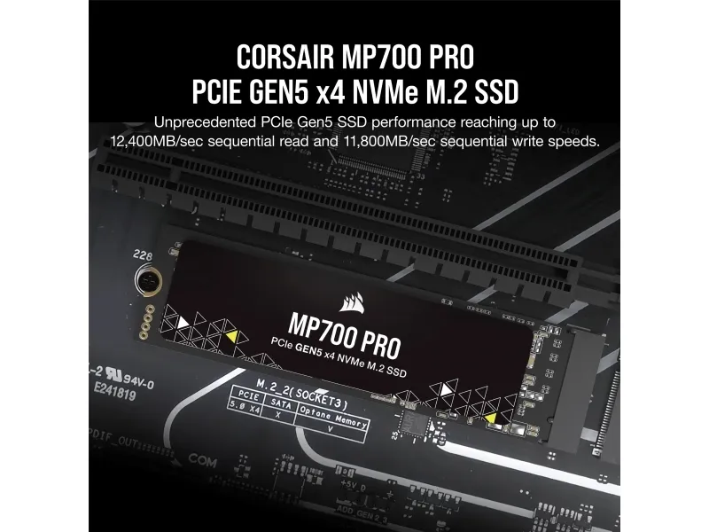 CORSAIR MP700 PRO - SSD - 4 TB - intern - M.2 2280 - PCI Express 5.0 x4 (NVMe)