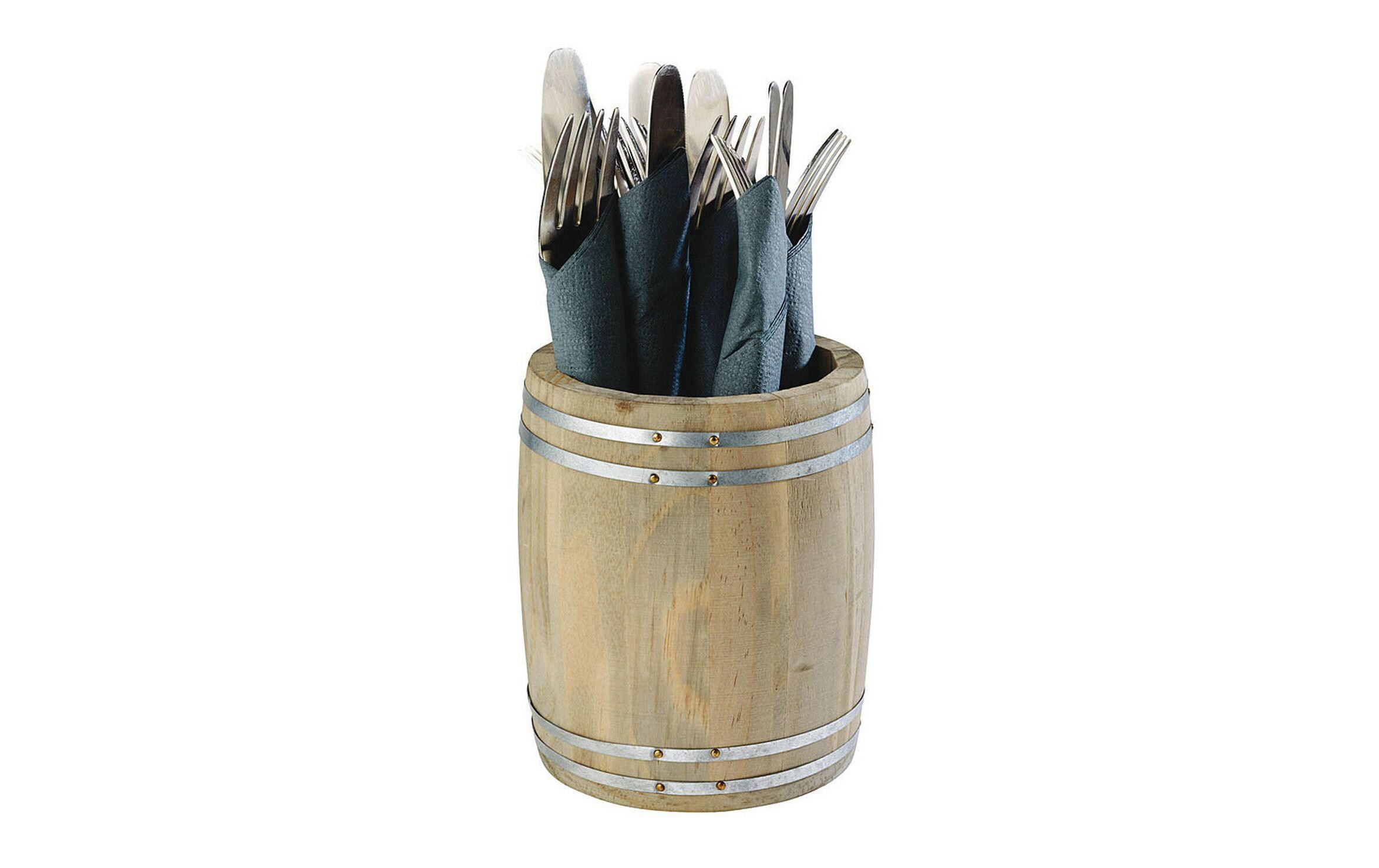 Küchenutensilienhalter 11.5 cm x 14 cm Braun/SilberUtensilienhalter