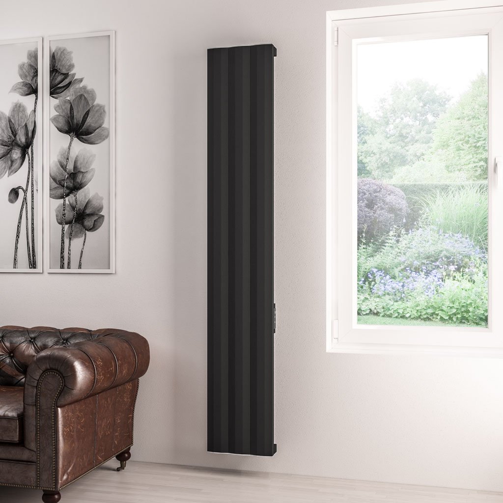 Eastbrook Derwent elektrische paneelradiator 30x180cm 600W zwart mat