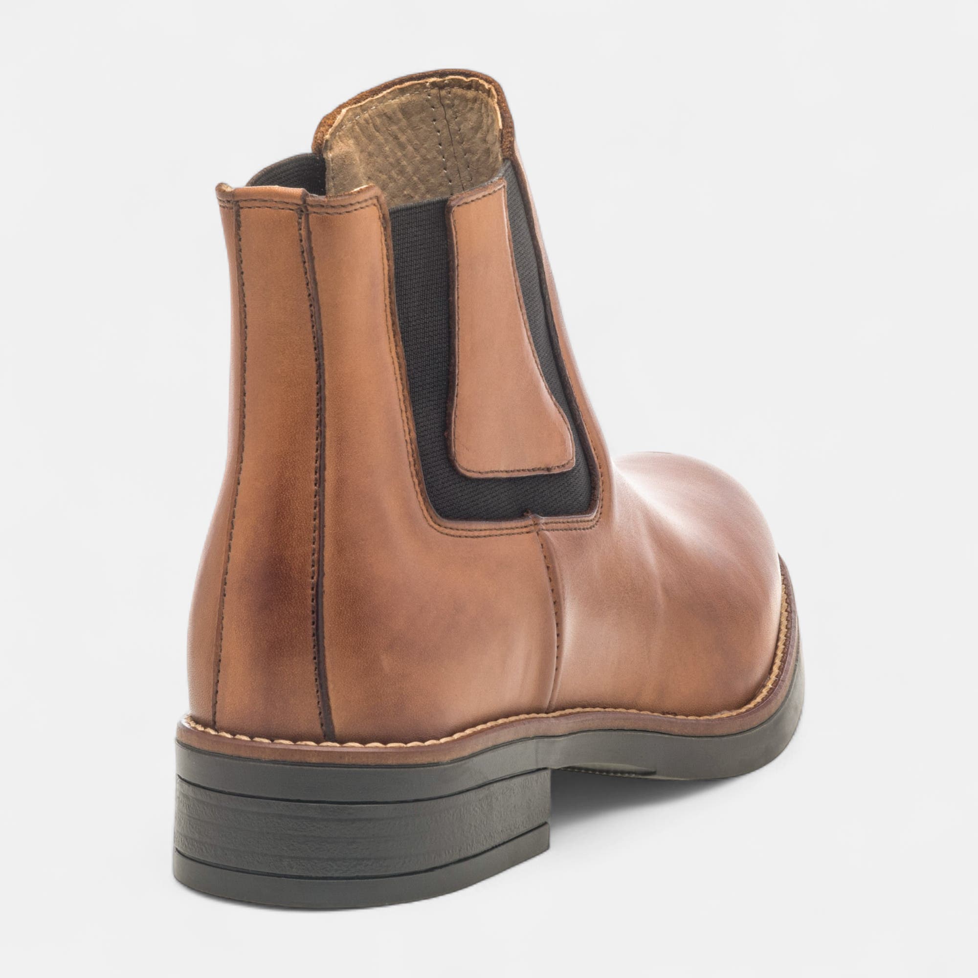 Boots chelsea Femme en cuir cognac