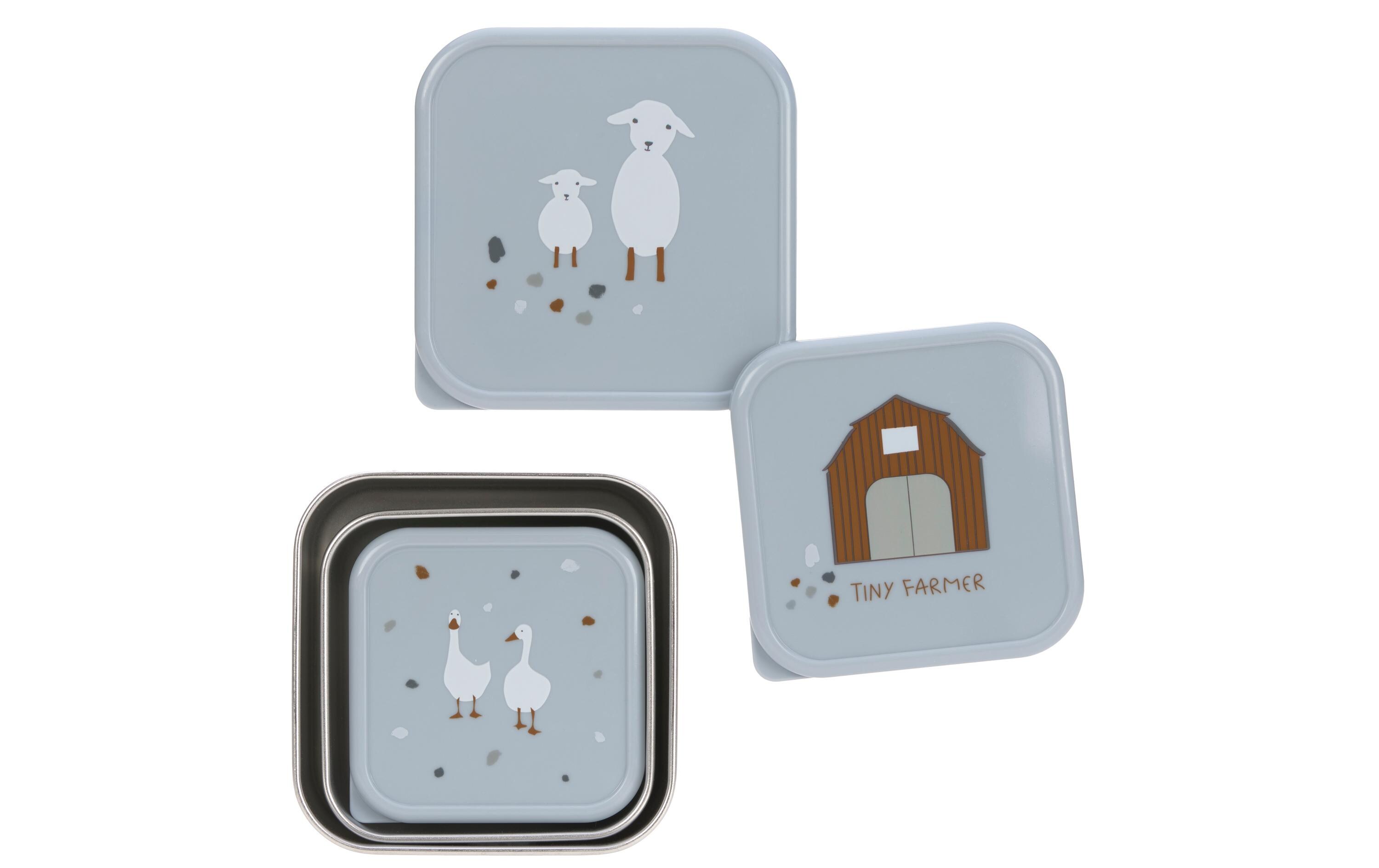 Lunchbox 3er Set Tiny Farmer Sheep/Goose BlueSnackboxen-Set