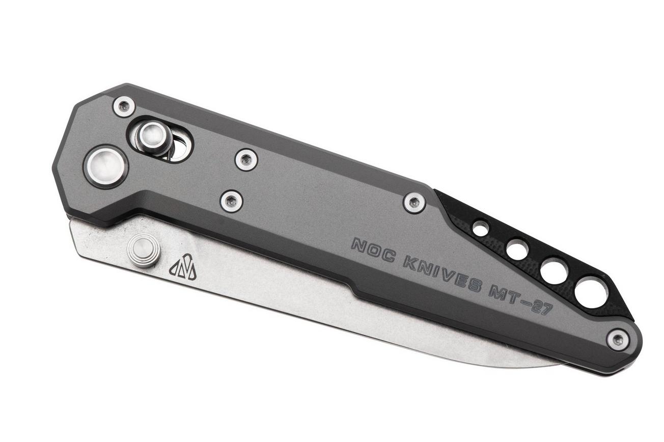 NOC Knives Dark Feather MT-2703 Stonewashed M390, Grey Titanium, zakmes