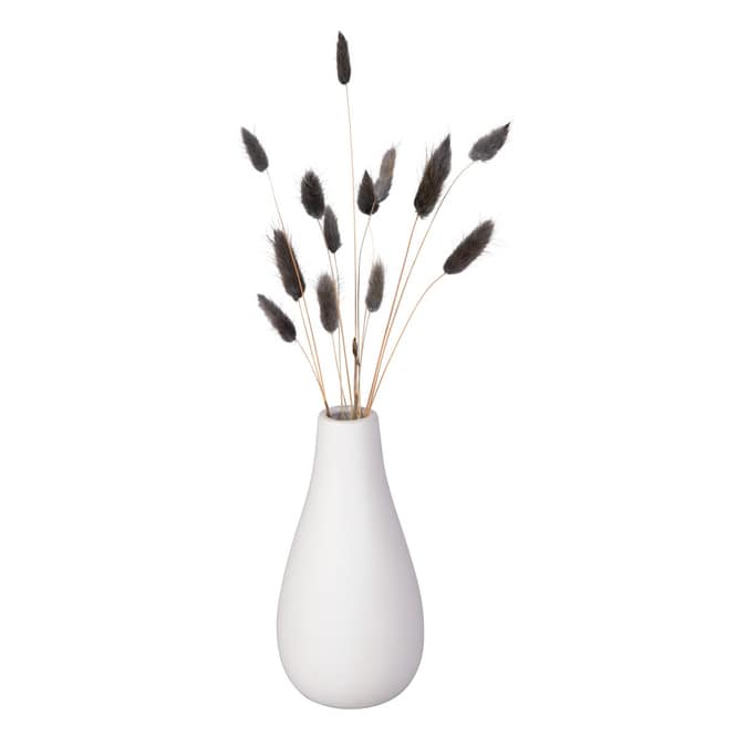 Vase - bauchig - weiß - ca. 8 x 15,5 cm