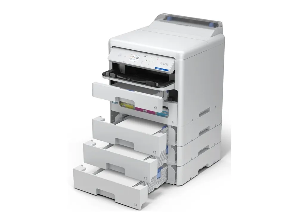 Epson WorkForce Pro EP-C800RDW - Printer - farve - Duplex - blækprinter - A4/Legal - 4800 x 1200 dpi - op til 25 spm (mono) / op til 25 spm (farve) - kapacitet: 330 ark - USB 2.0, Gigabit LAN, Wi-Fi(ac)