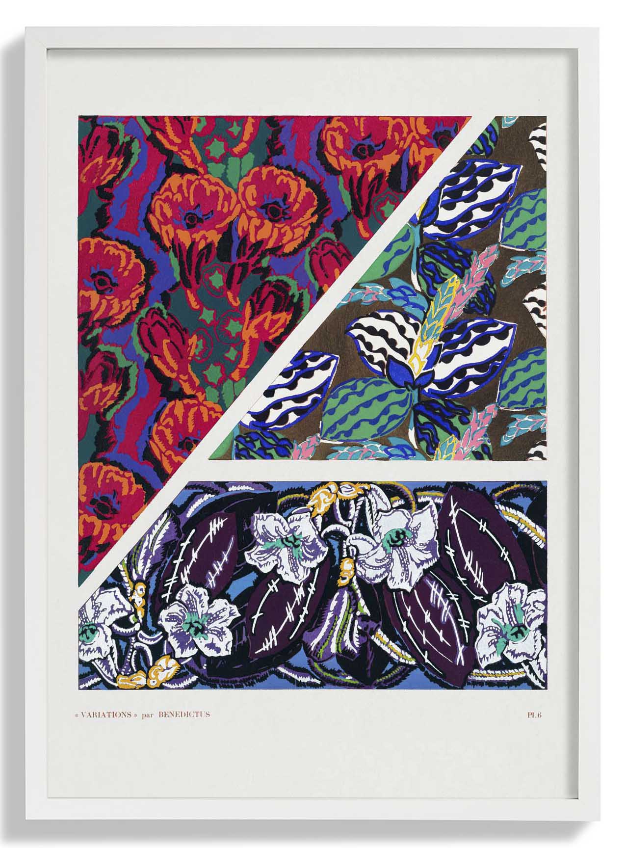 Vintage geometrische Blumenart -Deco -Muster, Variation 6 von Édouard bénédictus