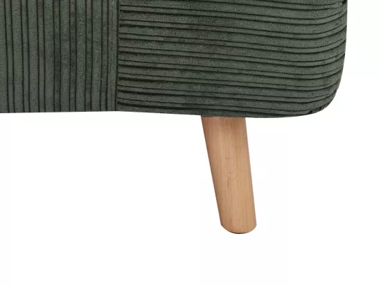 Fauteuil convertible en velours côtelé PALULA - Vert foncé