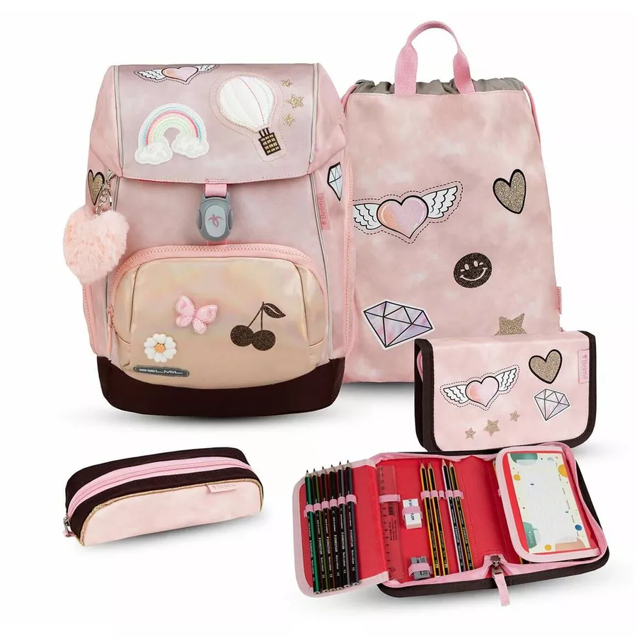 Belmil Schulranzen Premium Comfy Plus Set 5-teilig Glam