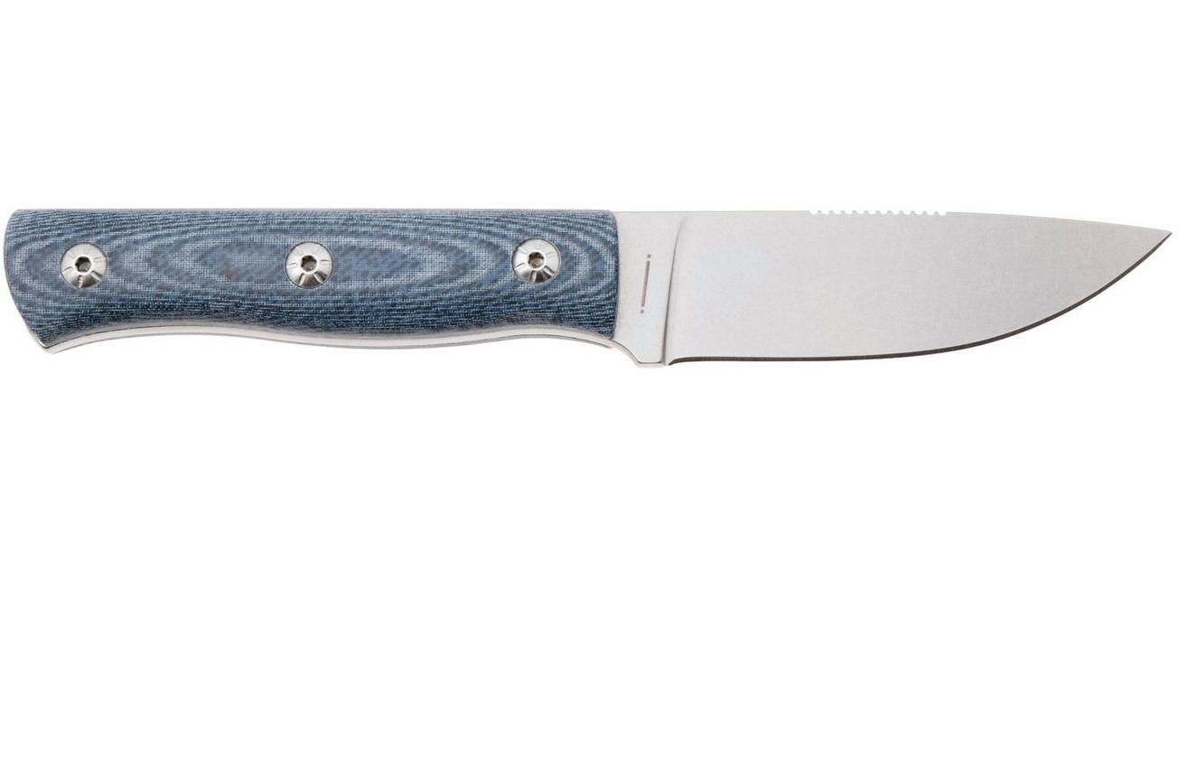 Maserin 915/MCJ Path, Stonewashed M390, Denim Jeans Micarta, vaststaand mes, Igor Bortolussi design