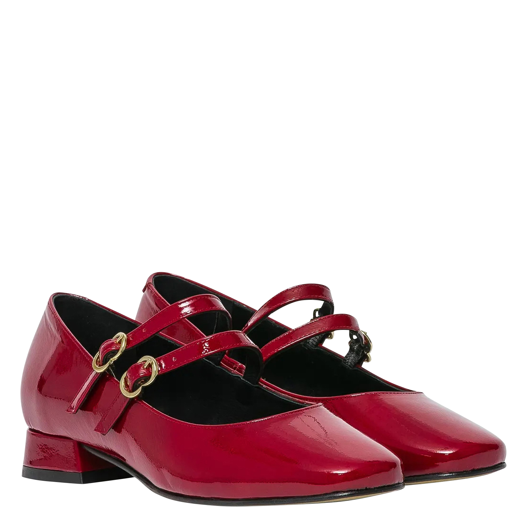 BONNIE - Babies à talons en cuir vernis | Rouge