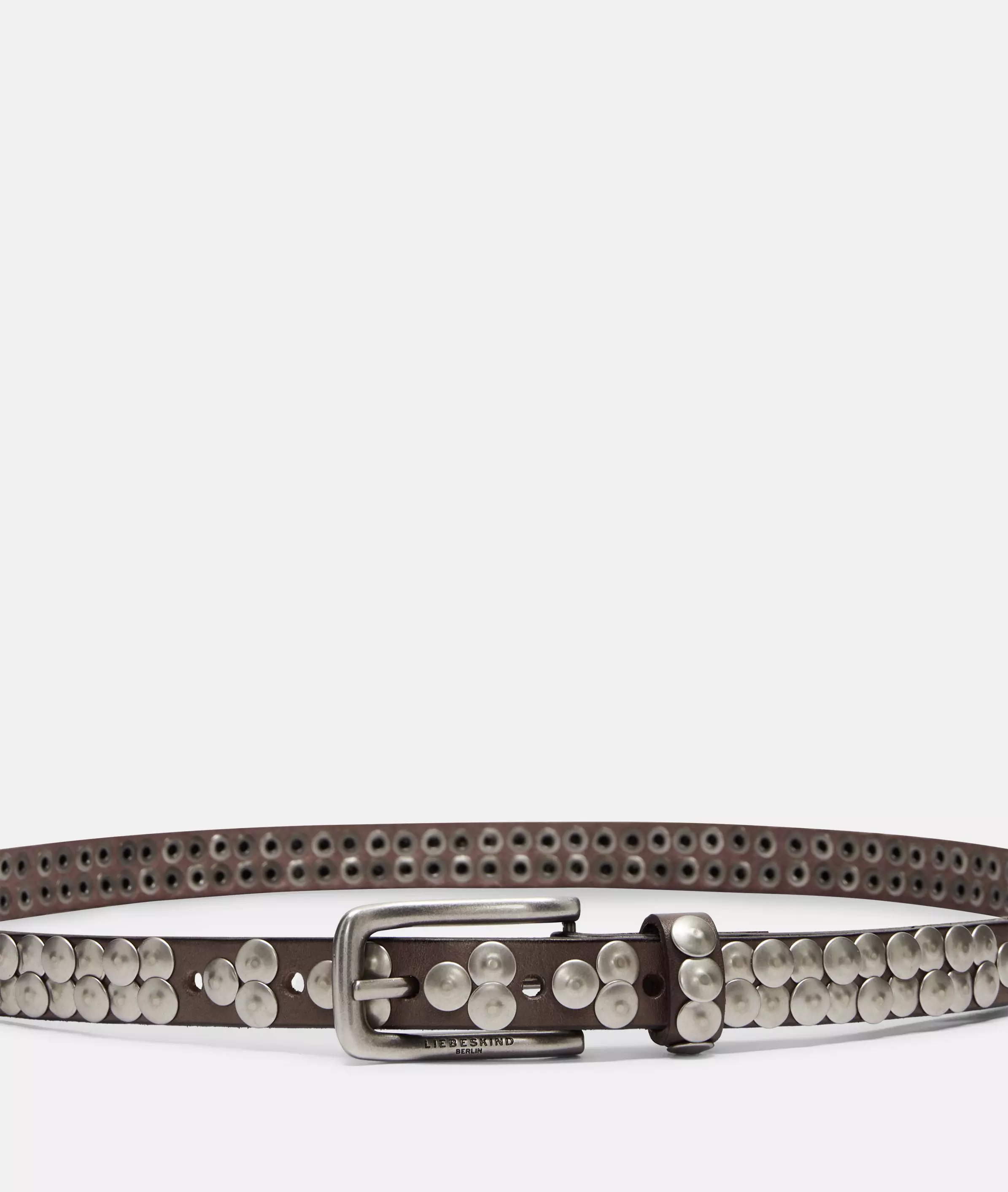 Belt Narrow studded belt made from cowhide leather
