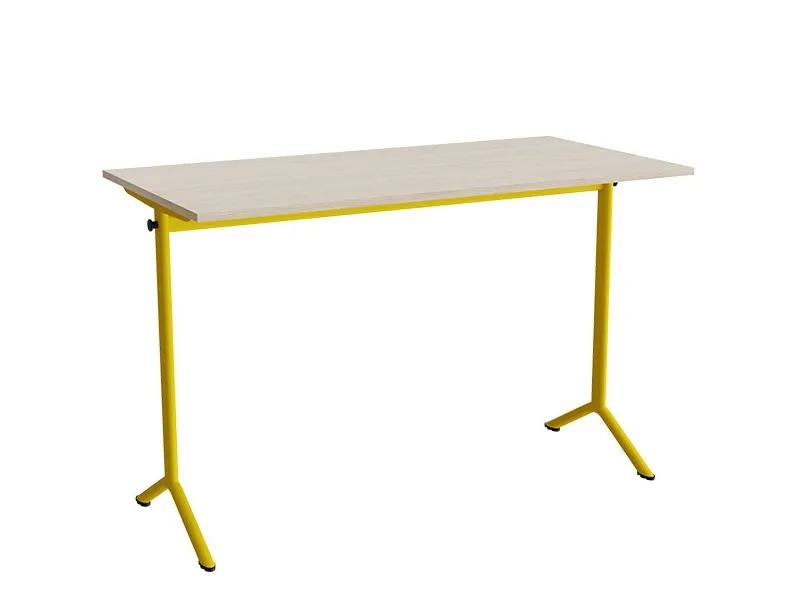 Bord Atlas 1130, 1400x700mm, eg højtrykslaminat, gult stel