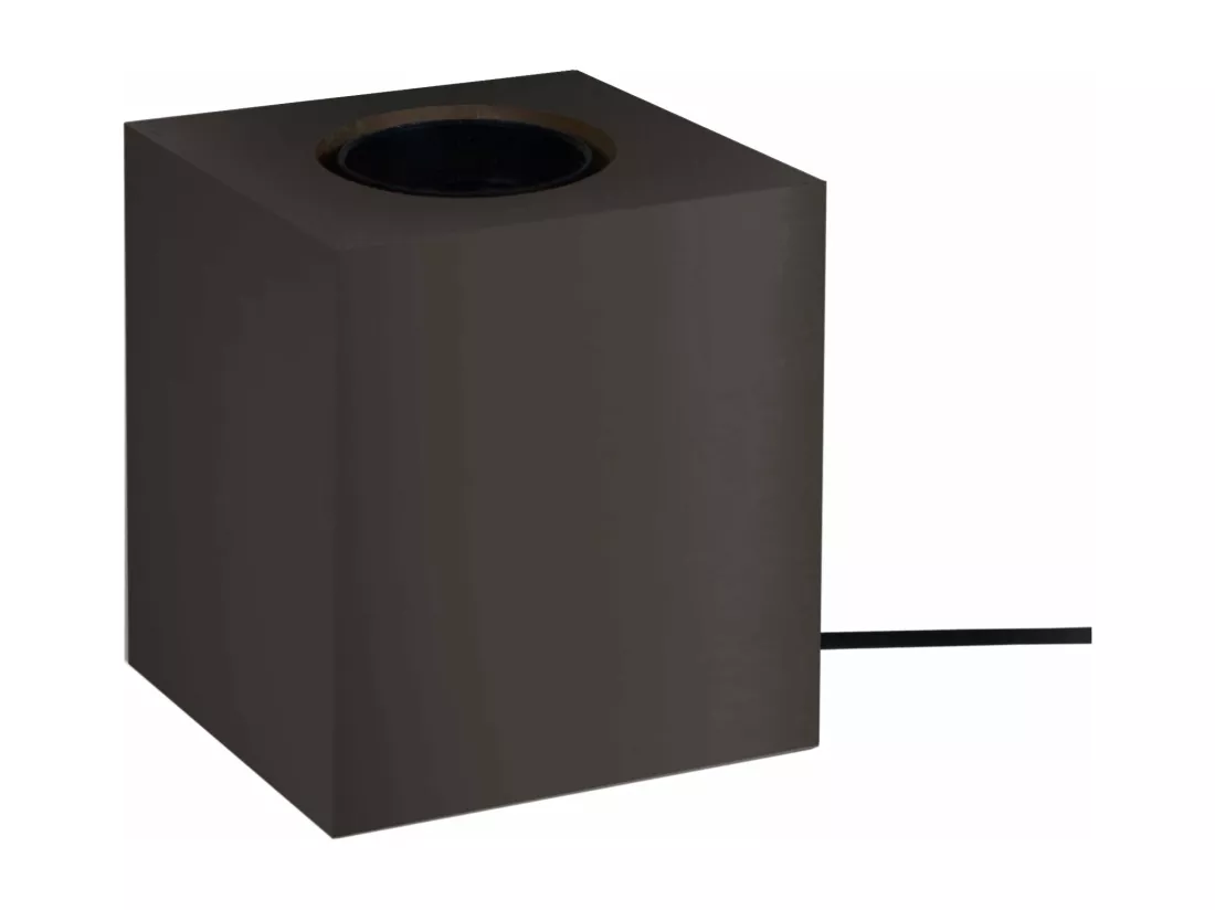 Pied de lampe carré bois noir 10,5 cm.