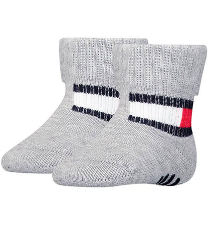 Tommy Hilfiger Strømper m. AntiskRød - 2-pak - Baby Flag - Light