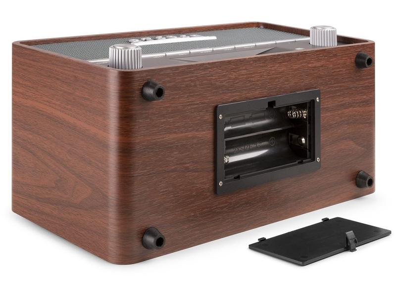 Audizio DAB  Radio Corno Grau Digitalradio im Retro-Design mit Stereo-Lautsprechersystem und Senderspeicherung