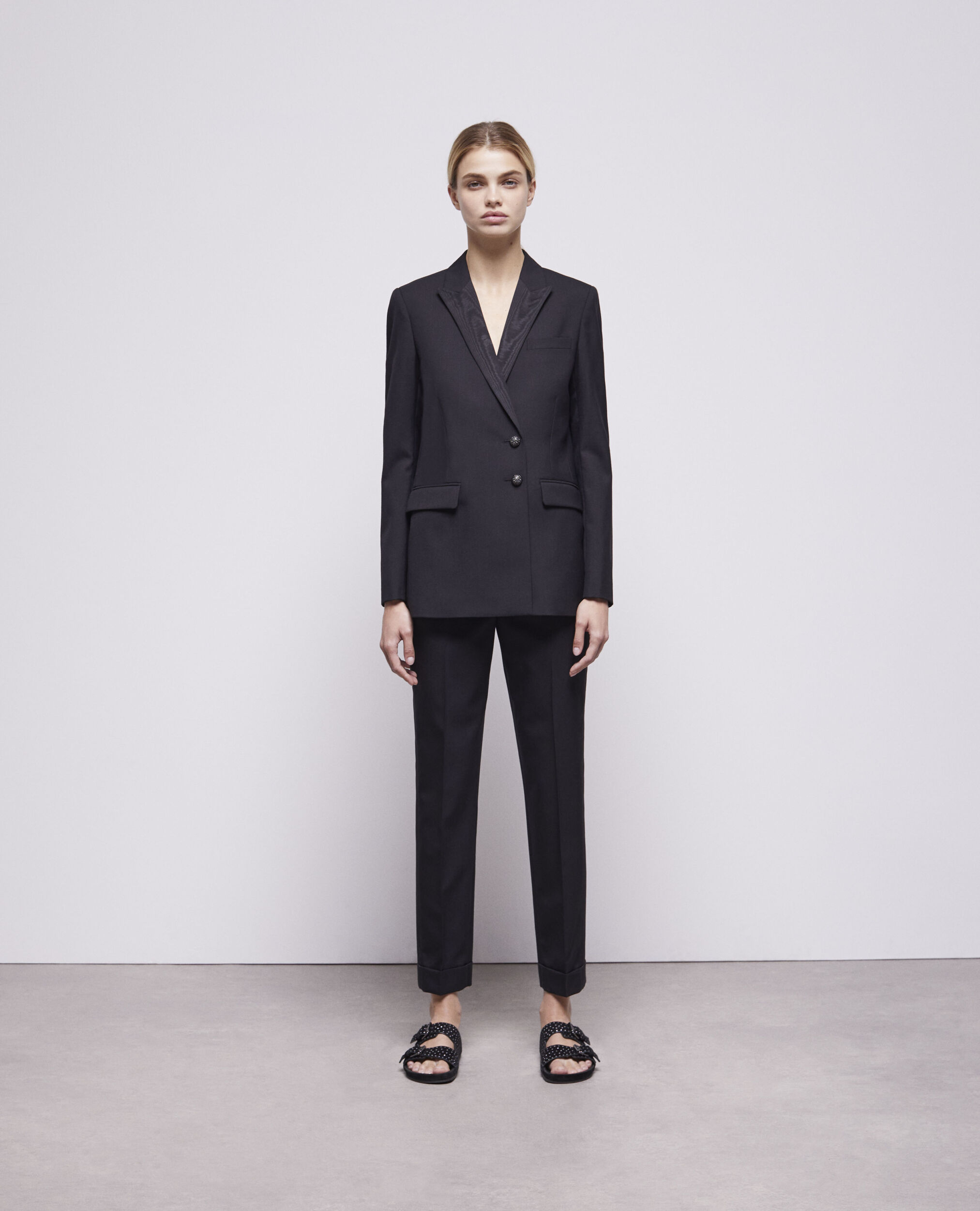 Veste de costume en laine noire