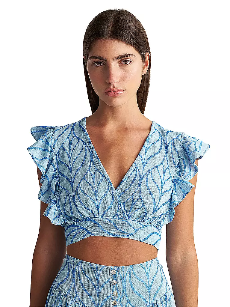 PEARL & CAVIAR Top Cropped Fit ZAKAR blau