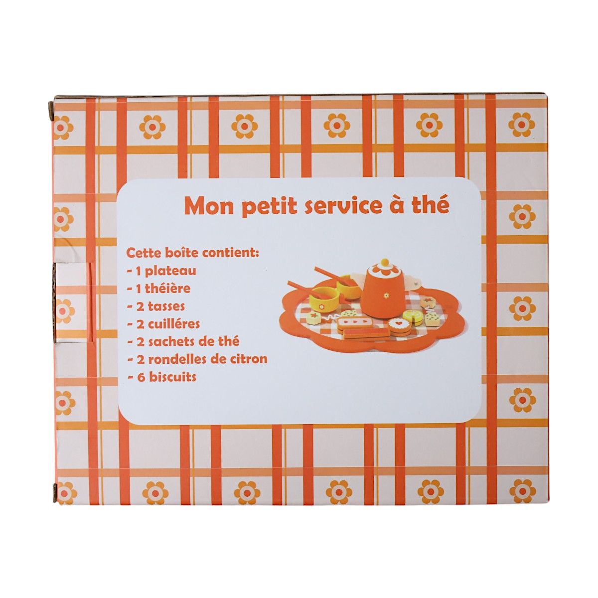 Service à thé à fleurs rétro jouet en bois Mercredi et Patati