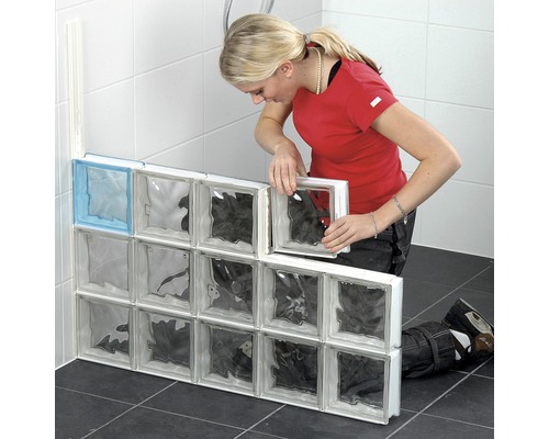 Glazen blok wolk half blok wit 19 x 9 x 8 cm