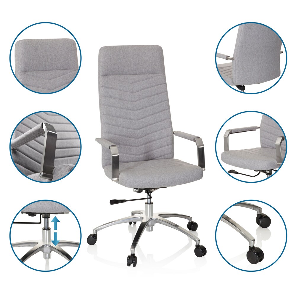 Home Office Bürostuhl SARANTO PLUS Stoff mit Armlehnen hjh OFFICE