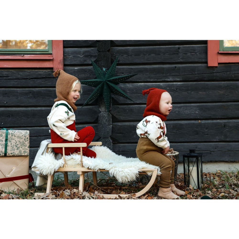 Køb Silly Silas Maple Leaf With Dark Forest Green Footless Strømpebukser Christmas Edition