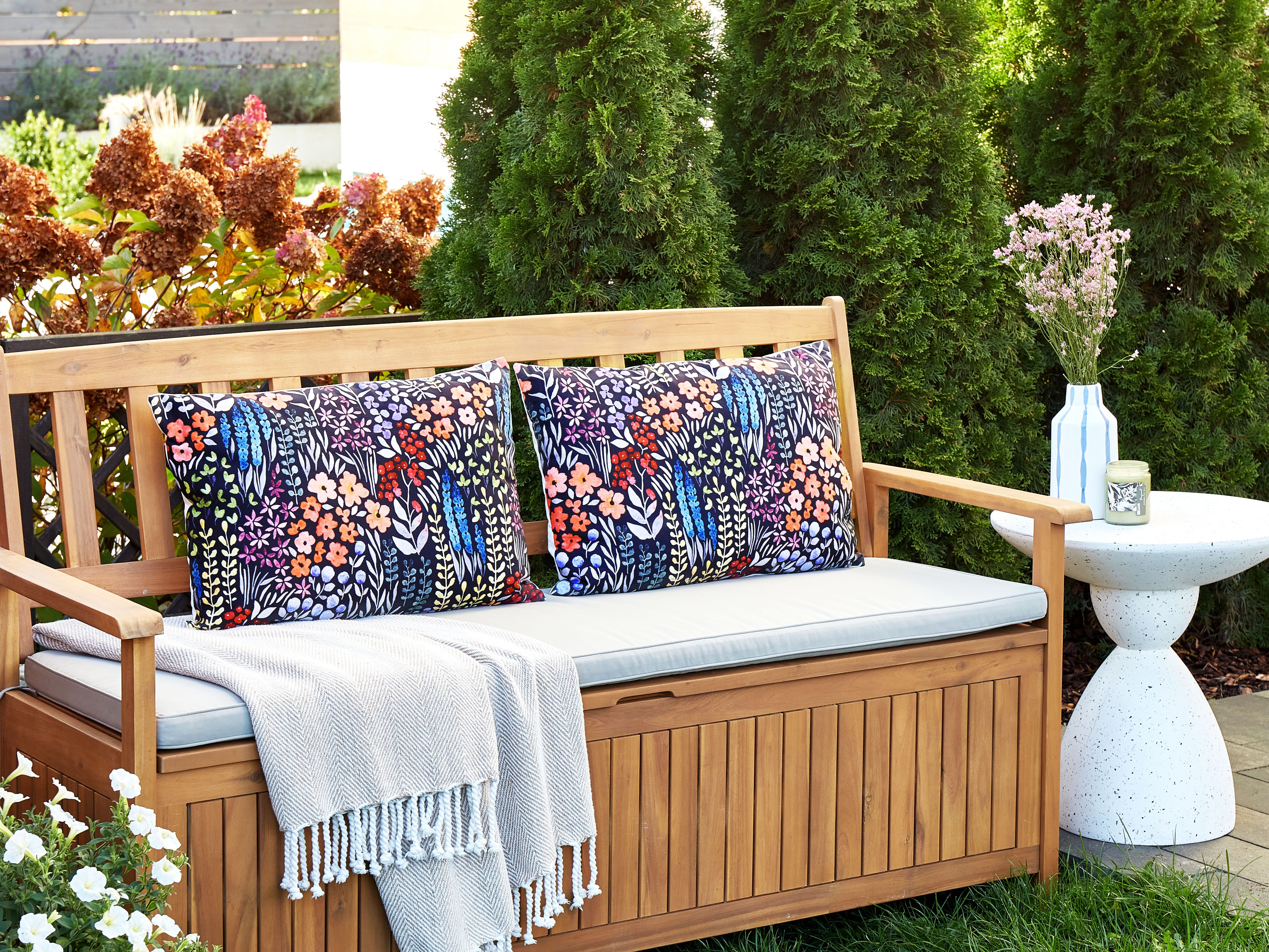 Set van 2 tuinkussens CASTELARO bloempatroon 40 x 60 cm Meerkleurig