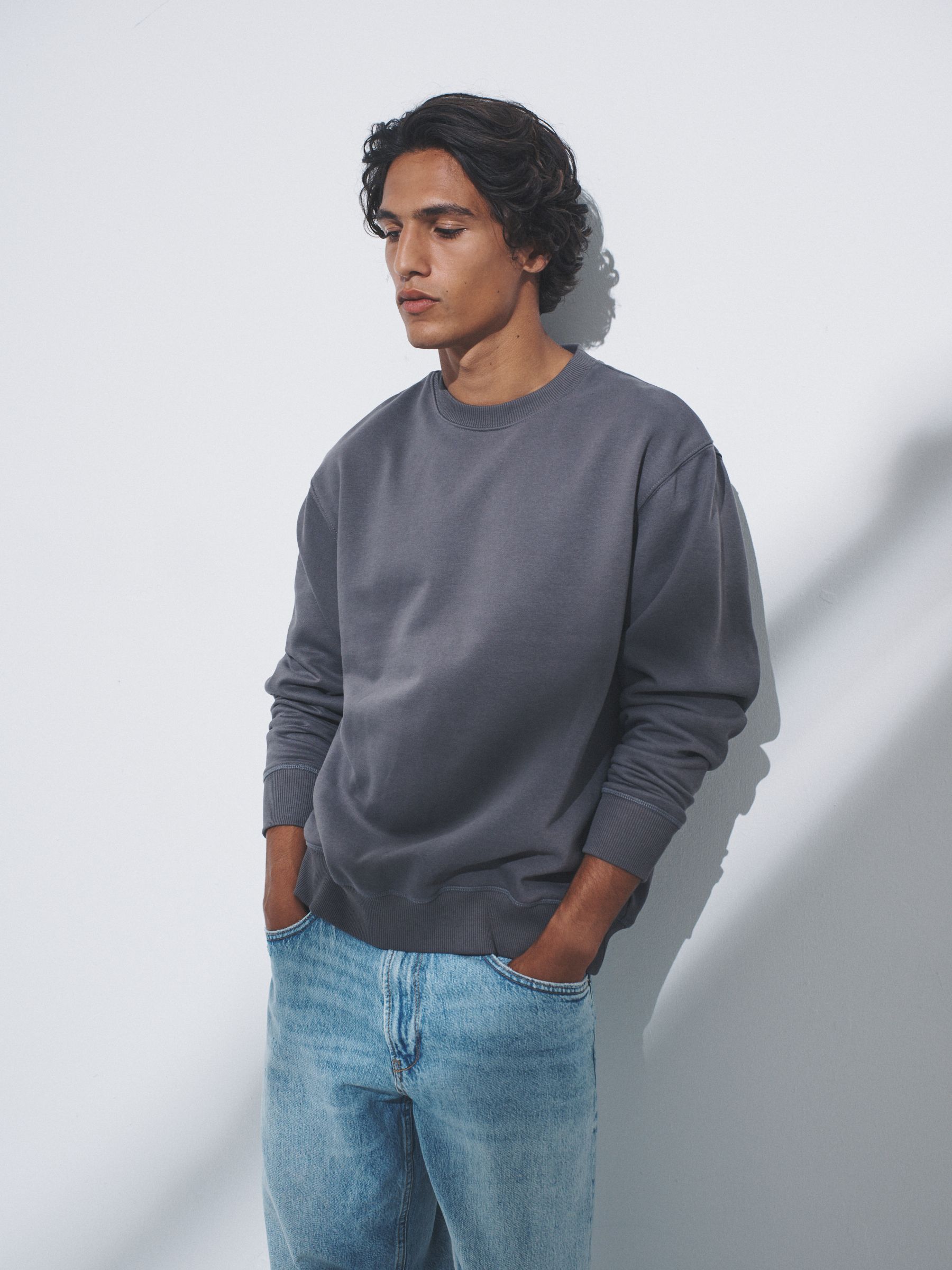 Blauw/grijs - Verpakking van 3 - The Set Crew Neck Relaxed Fit Sweat Top