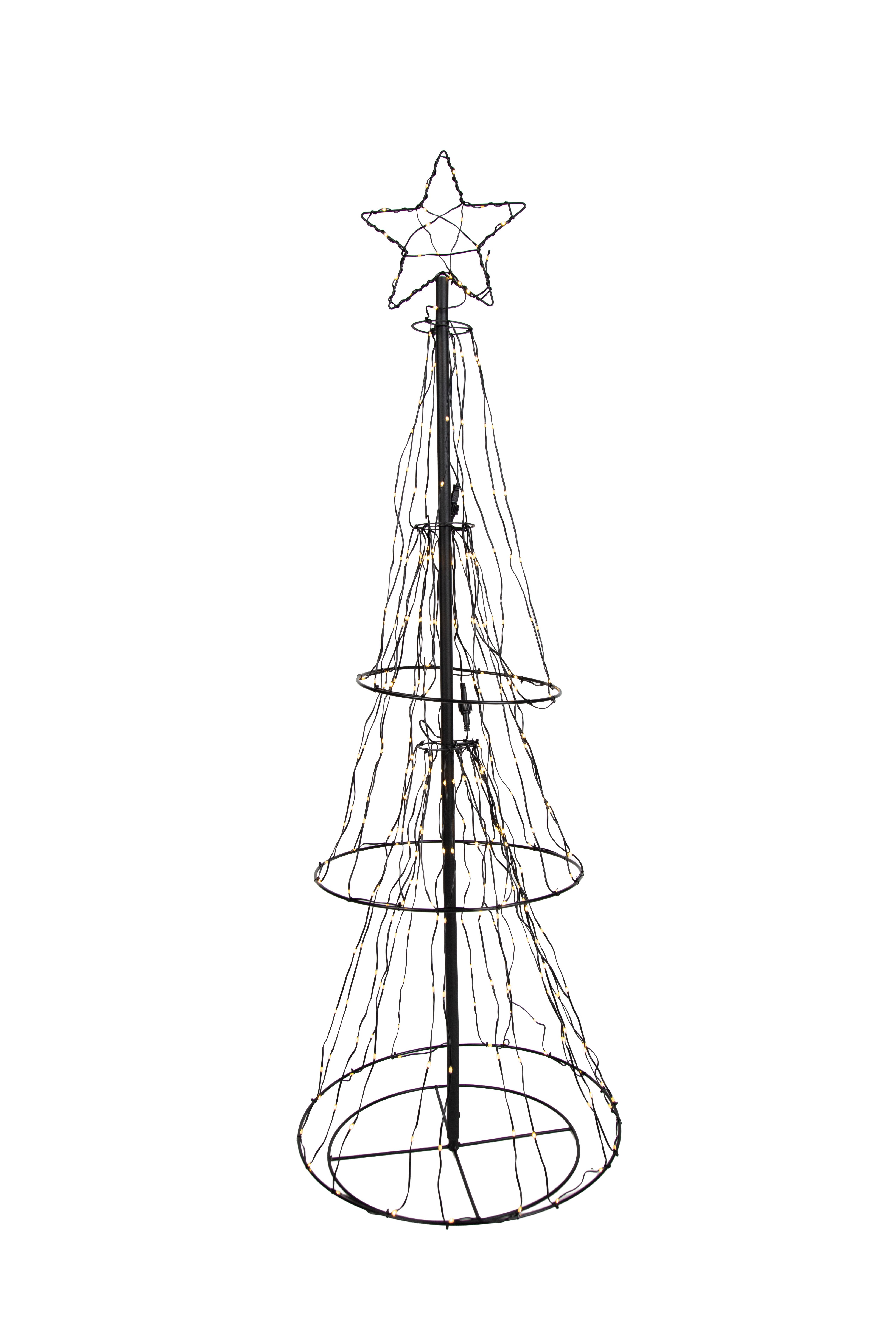 Kerst vloerlamp zwart boom 150cm incl. LED met timer IP44 - Ugoku
