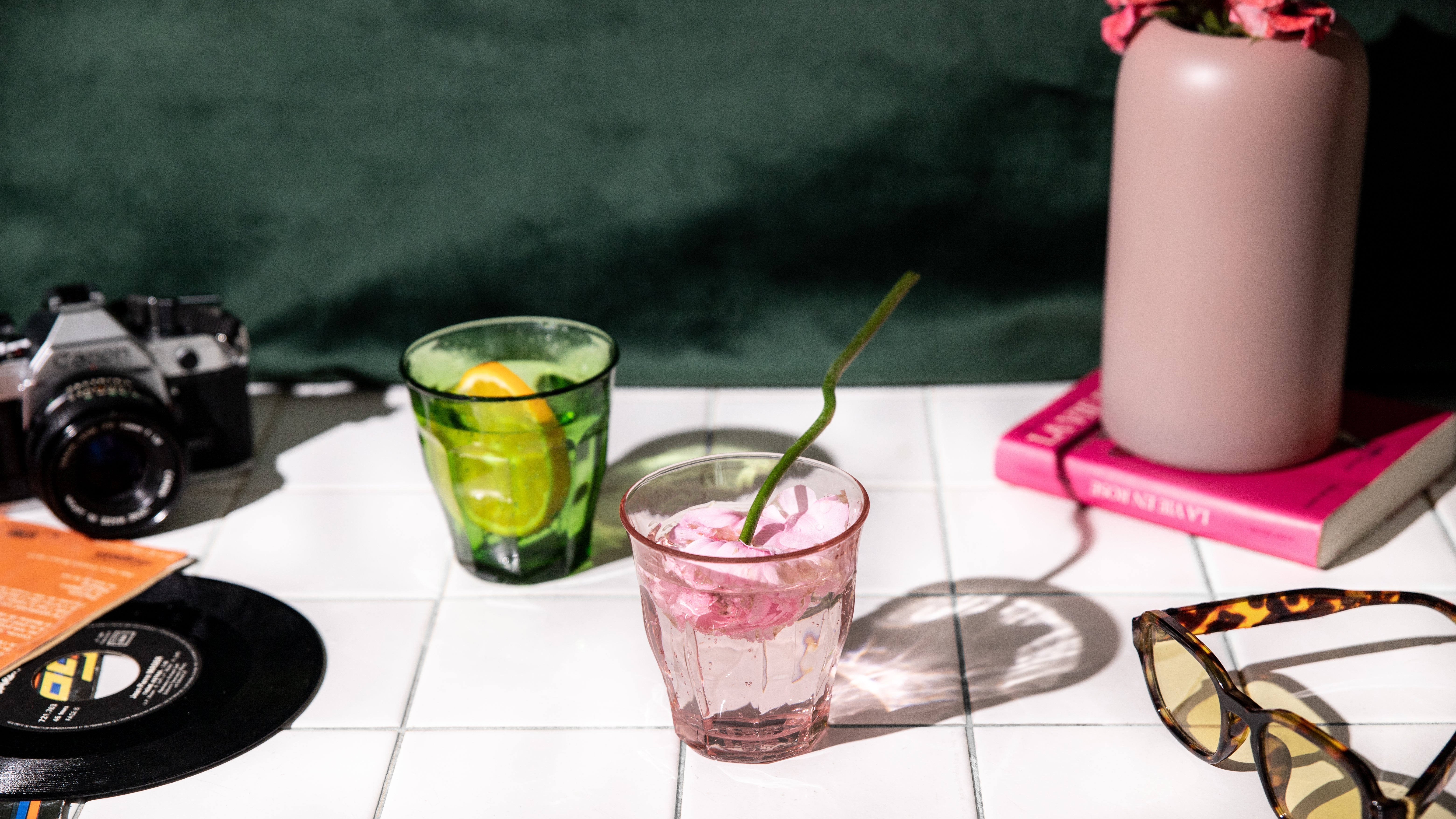 RETRO-CHIC Panaché de 2 couleurs de verre de table en verre 25 cl (Lot de 4)
