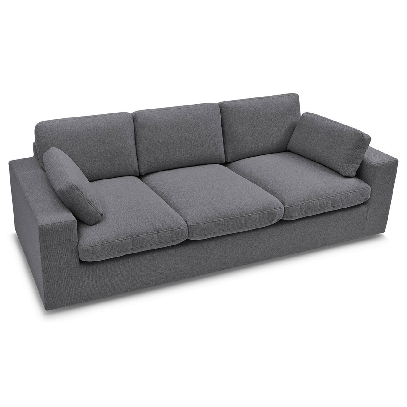 Bobochic Canapé compact belair gris foncé - 220x93x80 cm