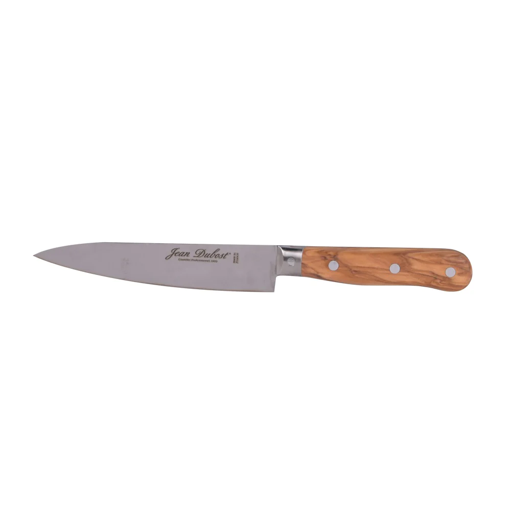 Couteau de cuisine 1920 en inox et bois d'olivier 11 cm Jean Dubost