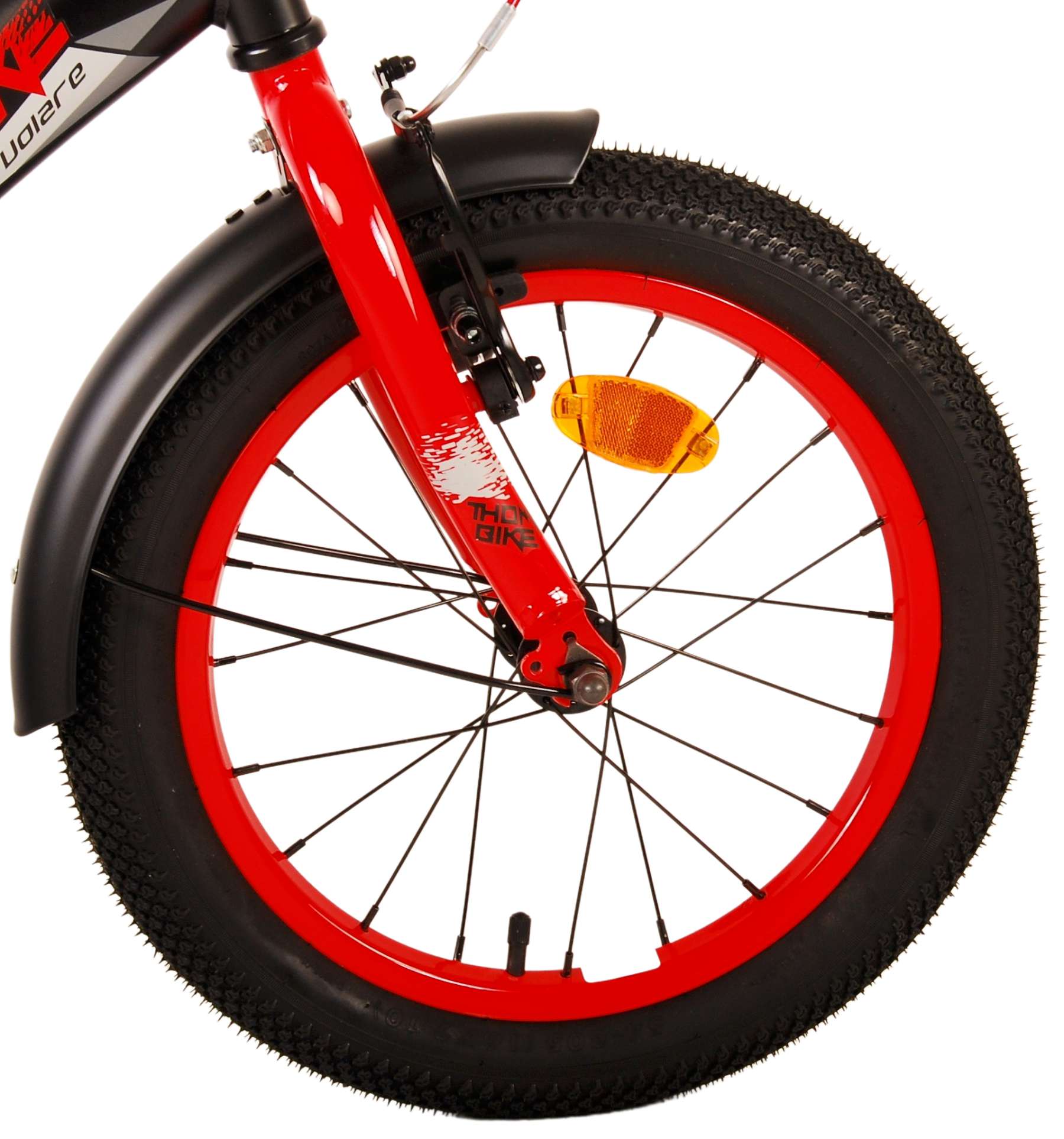 Kinderfahrrad Thombike für Jungen 16 Zoll Kinderrad in Schwarz Rot