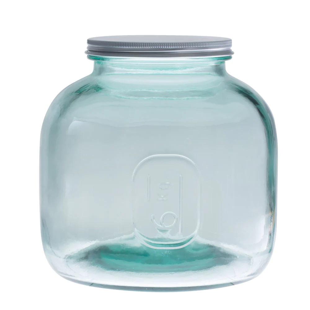 Pot en verre recyclé 6 l avec couvercle vissable Table passion