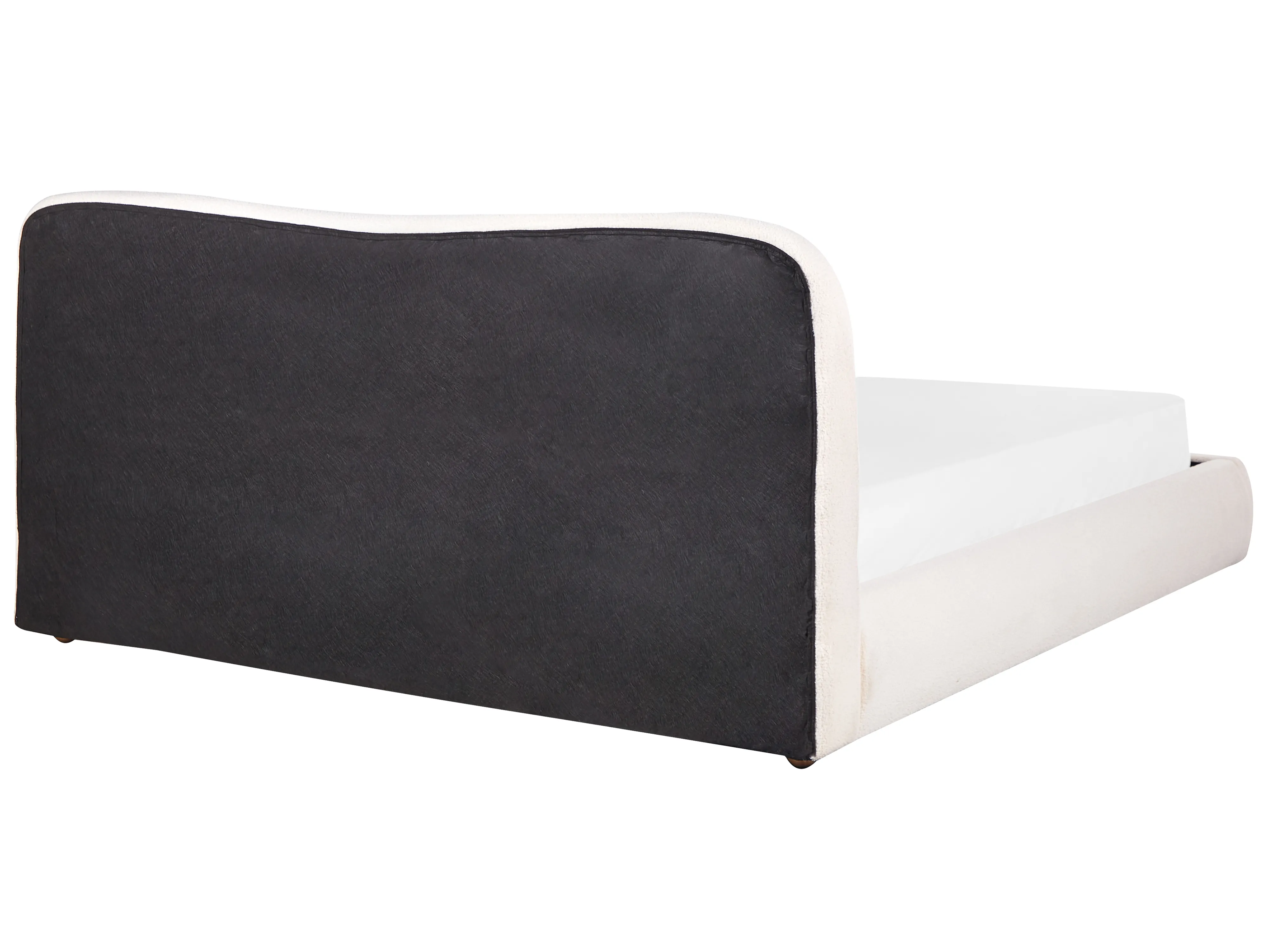 Bed met opbergruimte Bouclé BLAGNAC 180 x 200 cm Gebroken wit
