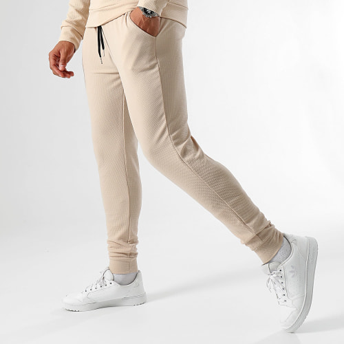 Ensemble Sweat Capuche Et Pantalon Waffle 0662 Beige Clair